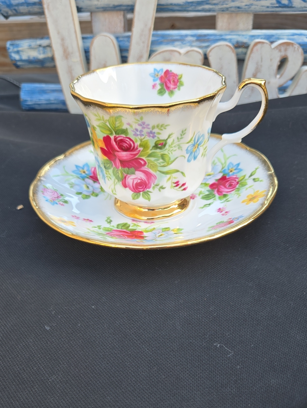 Rare Queens Fine Bone China Teacup And Saucer
